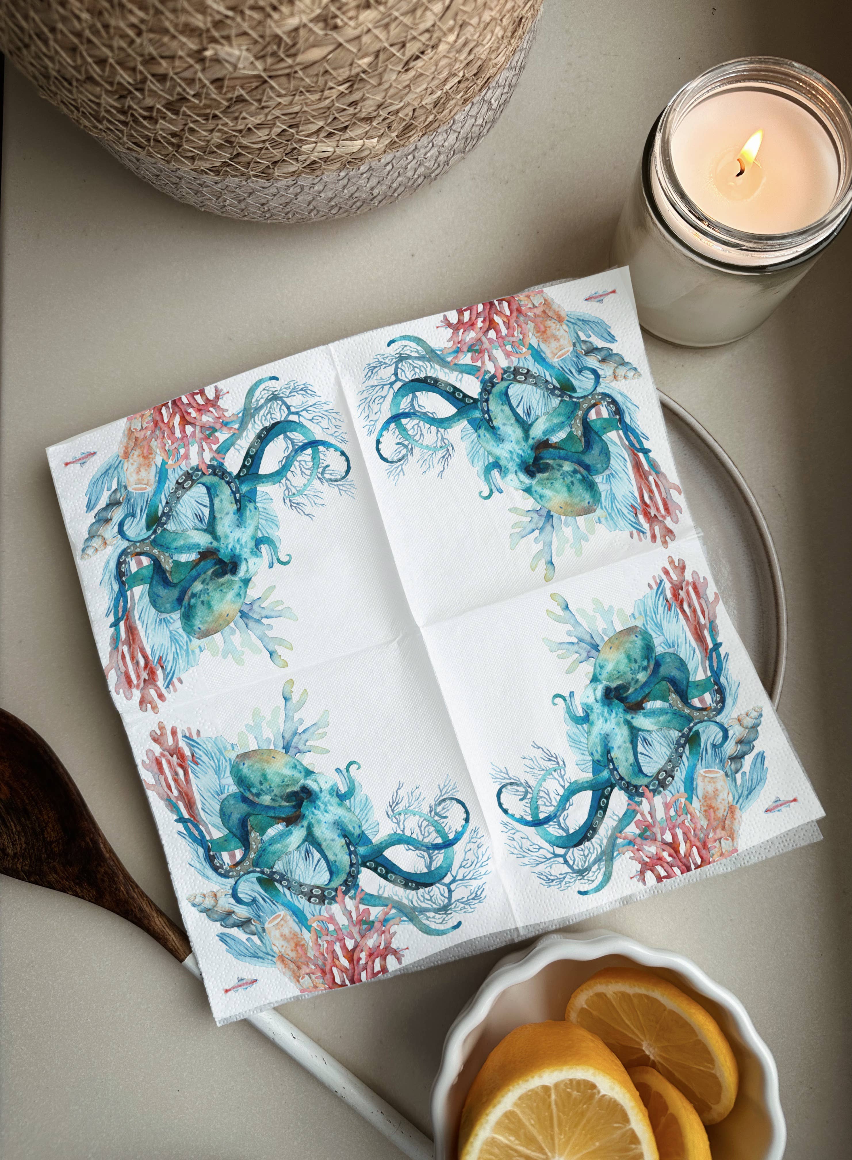 European Excellency - Wholesale Wegwerpservet - Octopus cocktailservetten - nautische servetten7