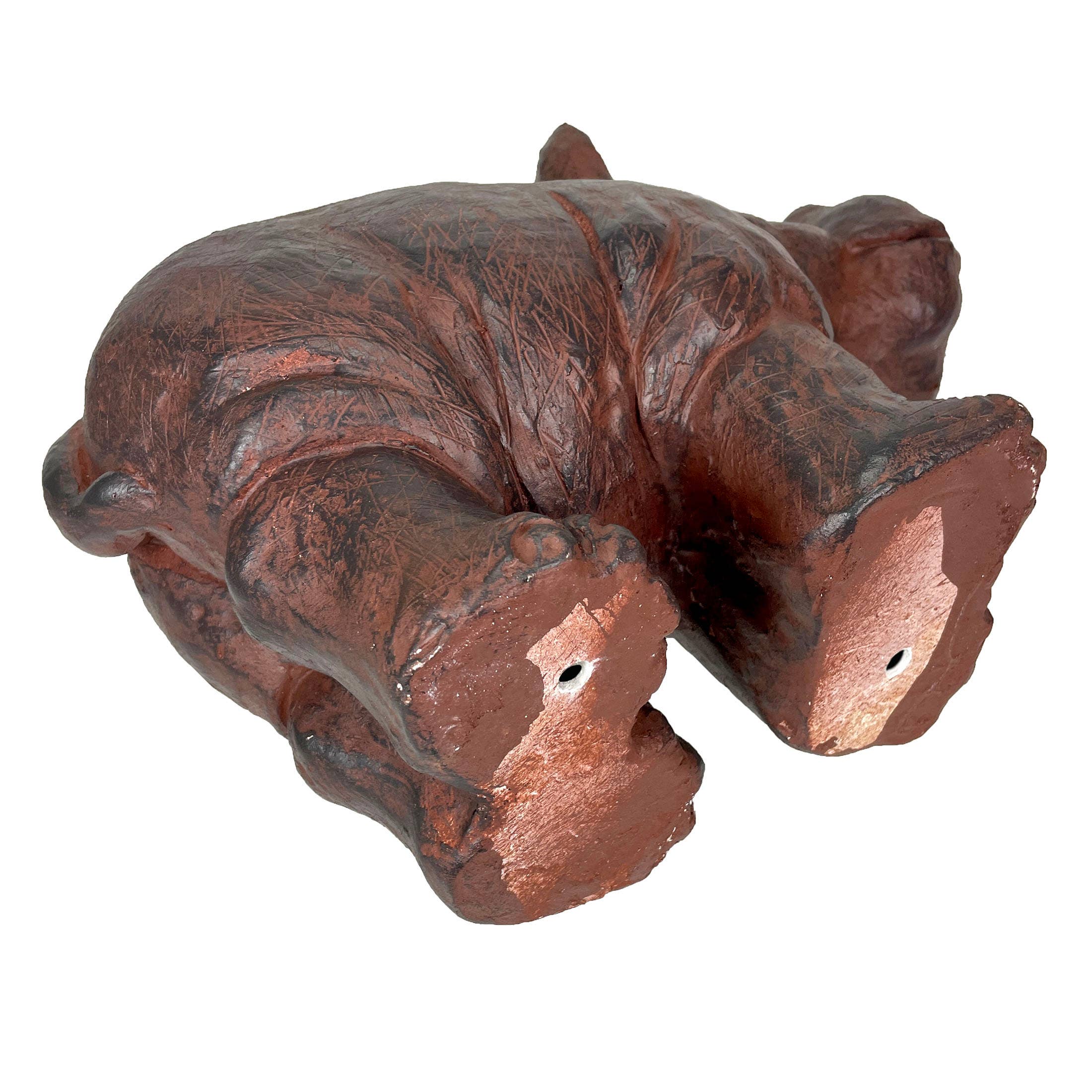 Zeckos - Wholesale Plant Pot - Charming Brown Hippopotamus Planter with Drain Hole9