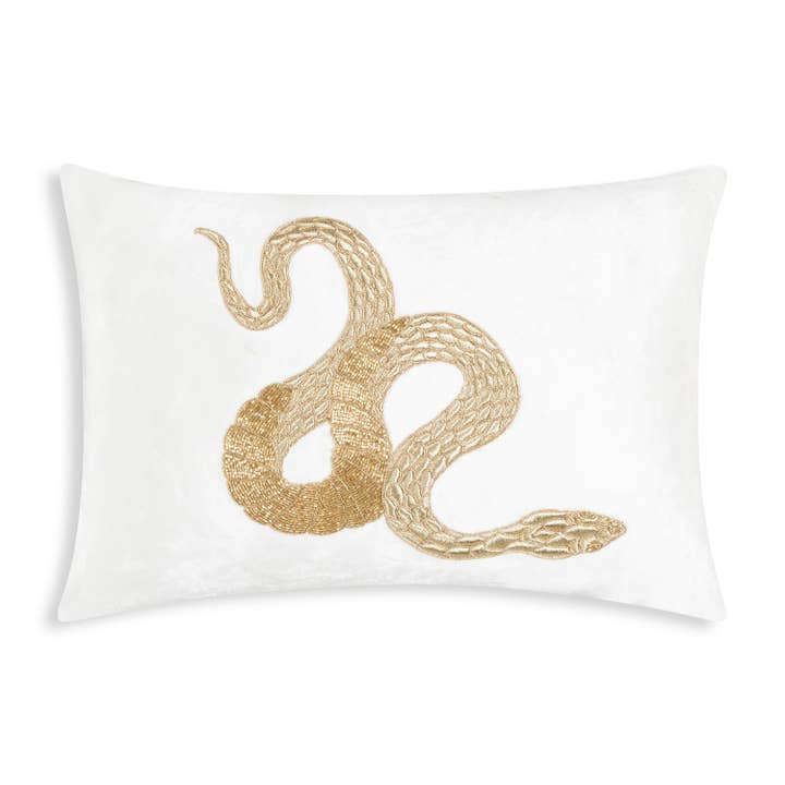 Cuscino Safara Snake in oro avorio per la vendita all'ingrosso da parte di Cloud 9 Design