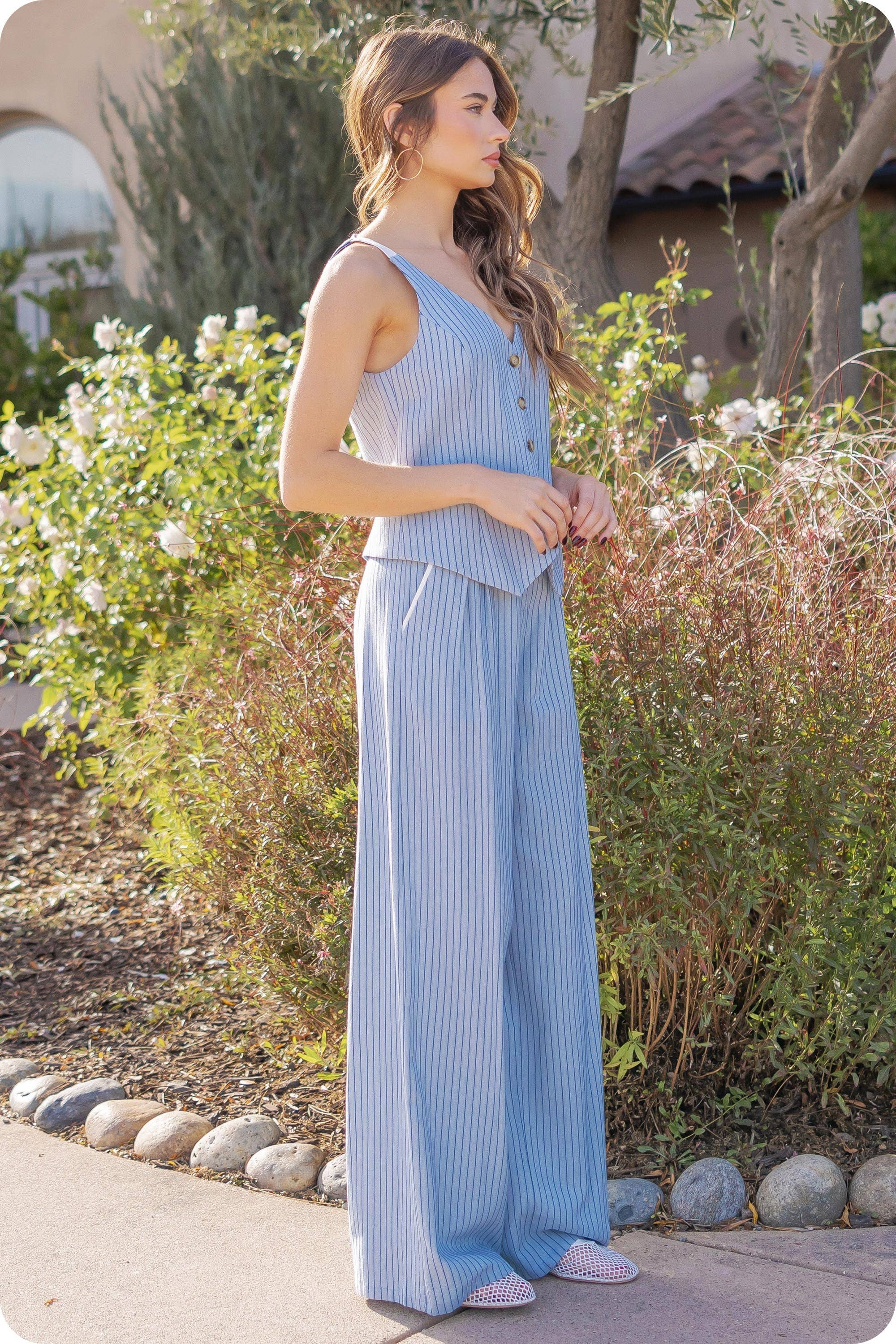 Strut & Bolt – Engroshandel Bukser - Dame – Linnedbukser med kontrastpiping detaljer21