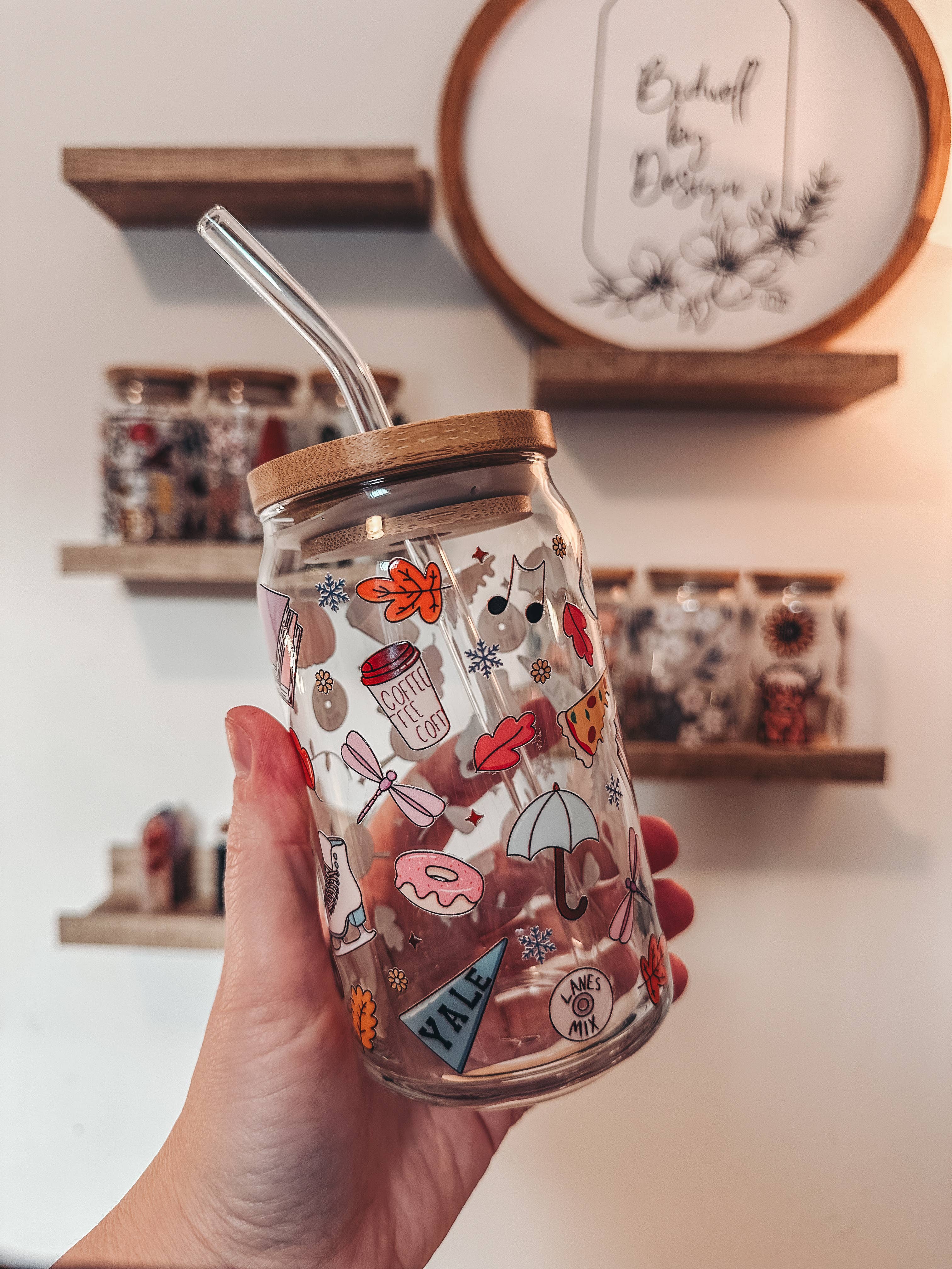 BidwellbyDesign – wholesale Drinking glass/cup – Gilmore Girls Glass Can Cup1