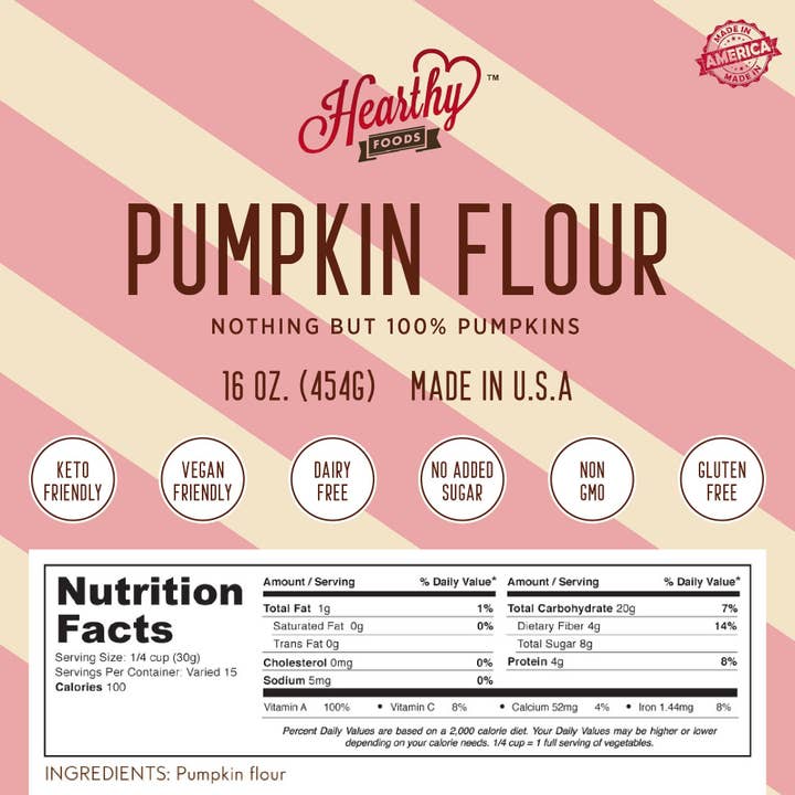 Hearthy Foods - Wholesale Flour - Pumpkin Flour Gluten Free Vegan