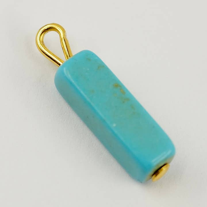 Charmed Collection Turquoise Bar Bead Charm/Pendant for wholesale by Copper Bee