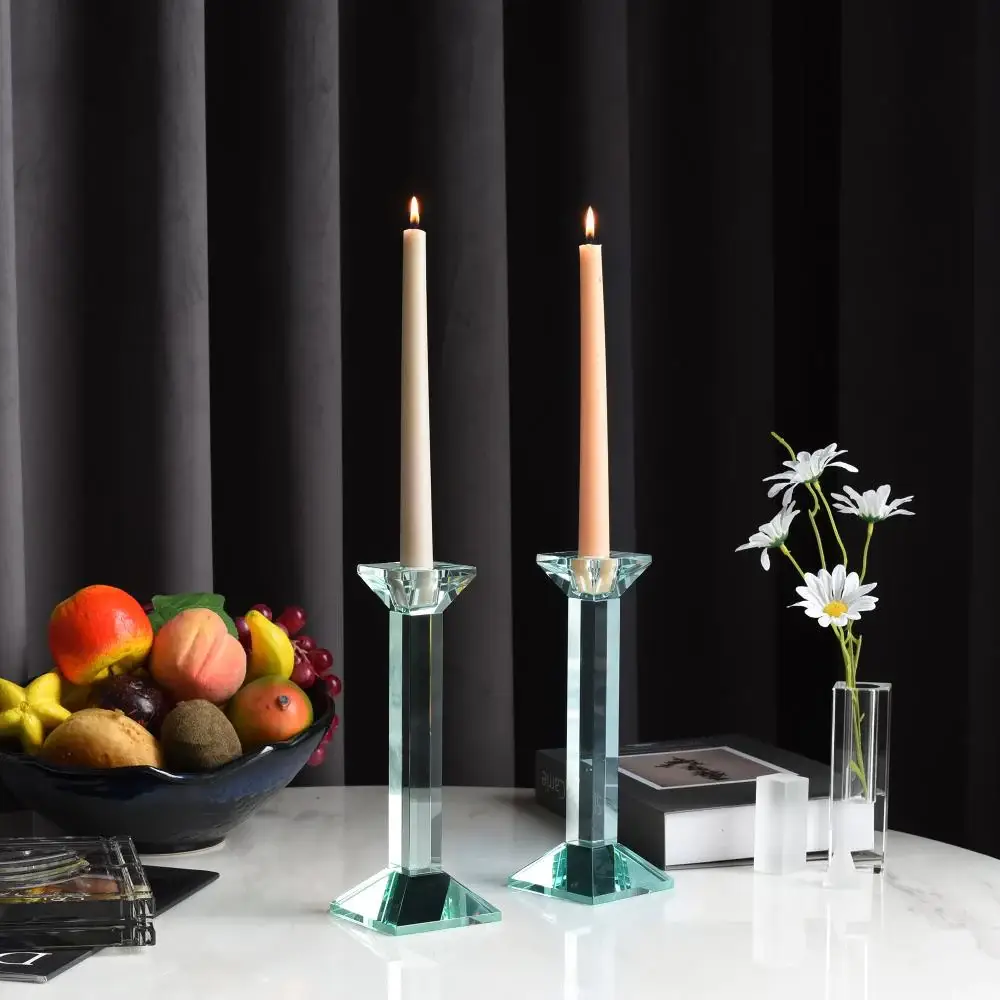 Lainy Home - Wholesale Candle Holder - Pair of 9” Classy Crystal Candlesticks6