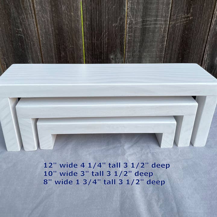 Gifted Shop Works, LLC - Wholesale Jewelry Stand & Display - Wood Nesting Display Risers For Jewelry, Food, Decor4