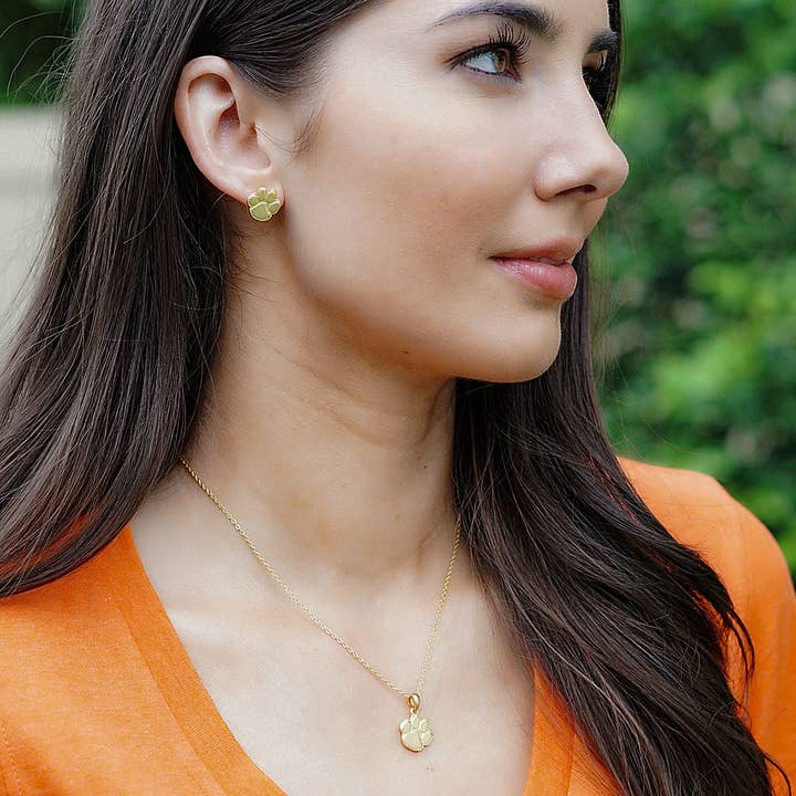 Canvas Style - Wholesale Stud/Post Earrings - Clemson Tigers 24K Gold Plated Stud Earrings1