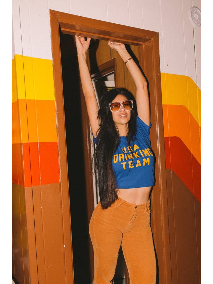 REMOVED BRAND - Wholesale Screen Printed T-Shirt - Women's - USA Drinking Team