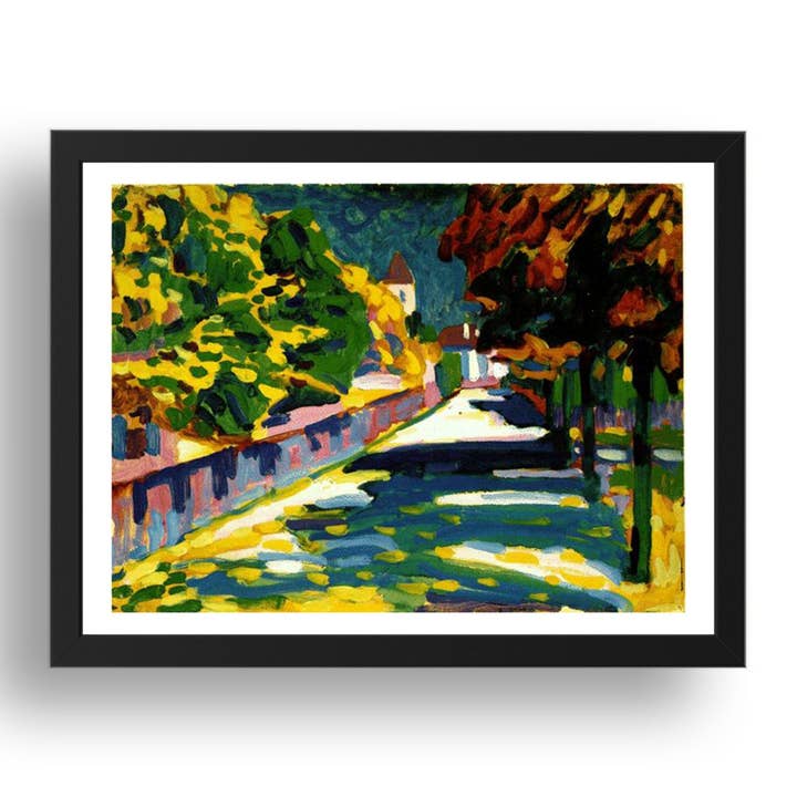 Herfst in Beieren 1908 door Wassily Kandinsky, 17x13" lijst voor wholesale door PERIOD PRINTS