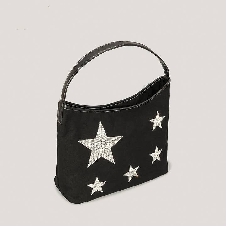 Noble Aurora - Wholesale Tote Bag - Women's - Retro Five-pointed Star Rhinestone Tote Bag For Women