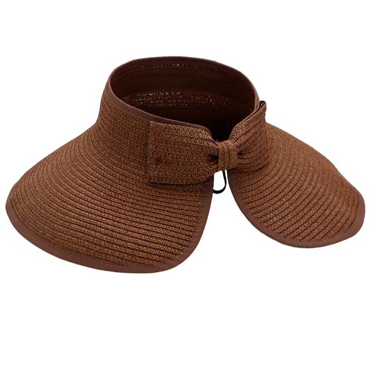 Assorted Pack And Go Paper Straw Wide Roll-up Sun Hat for wholesale on Faire15