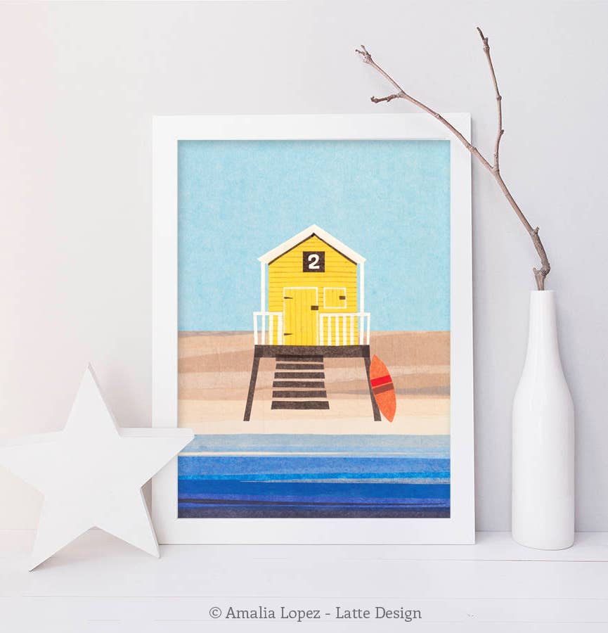 Latte Design - Wholesale Art Print - Beach house print. Coastal print4