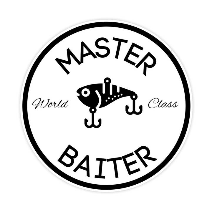 Pegatina Master Baiter de clase mundial, pegatina de cebo para nadar, pegatina de meme, divertida pegatina de vinilo impermeable para portátil, coche, pegatina Hydroflask para venta al por mayor de Sticker Bull