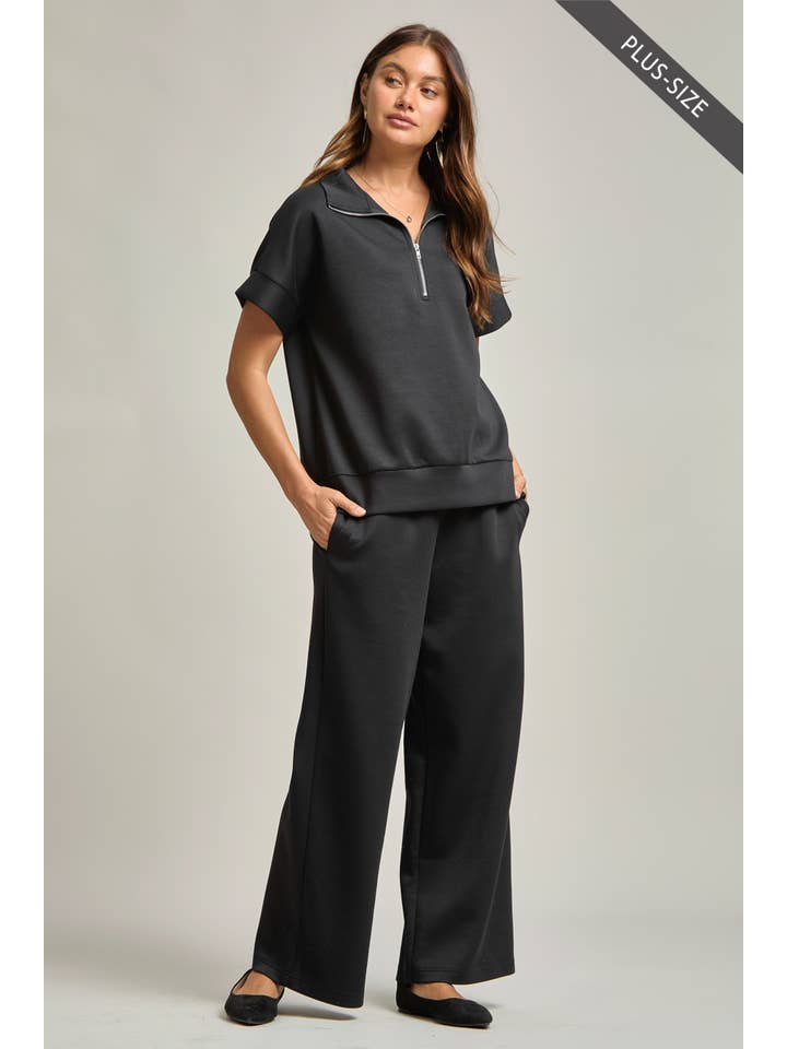 Dear Scarlett - Wholesale Lounge Set - Women's - PLUS SIZE Quarter Zip + Pants Modal Set TRVSET-CATALINAP27
