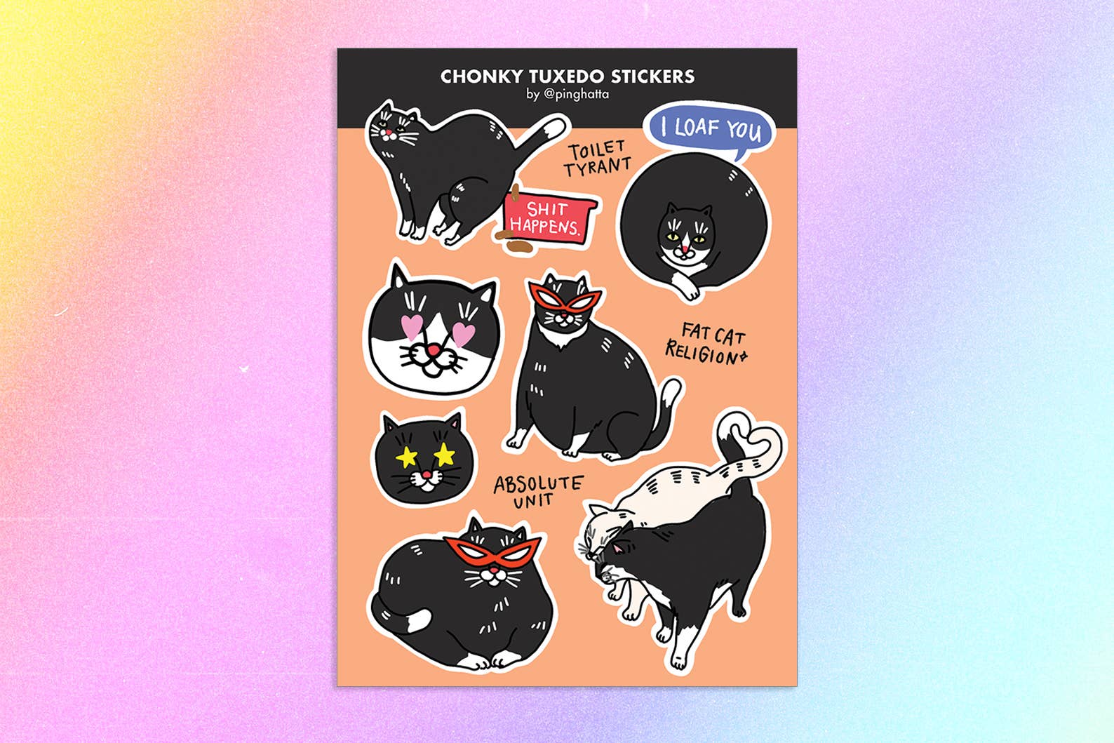 Chonky Goods by Ping Hatta. Studio - Vente Autocollant - Feuilles d'autocollants Cat5