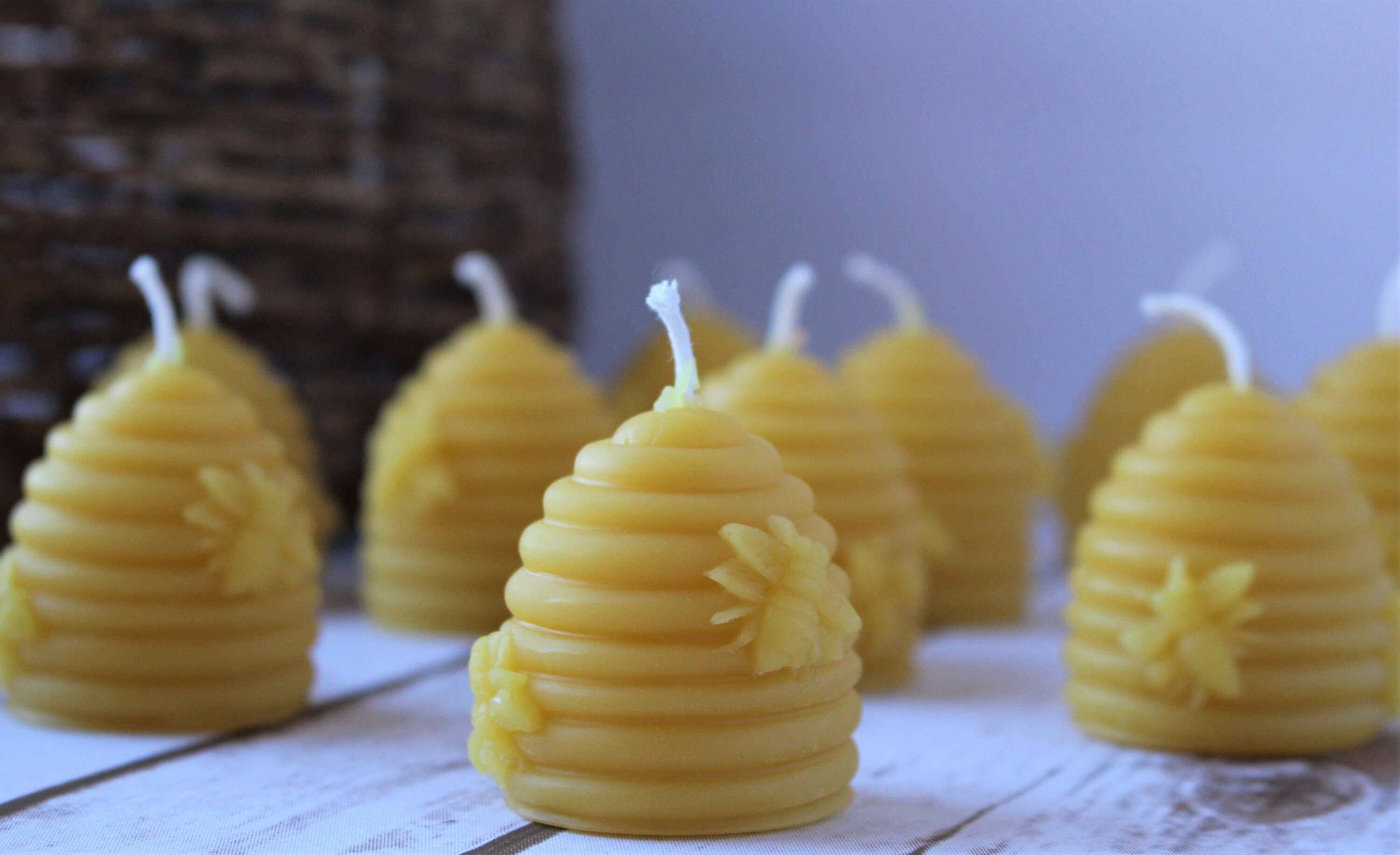 Happy Honey Bee Co. - Wholesale Novelty Candle - 25 Beehive Bee Skep Beeswax Candles Party Favor5