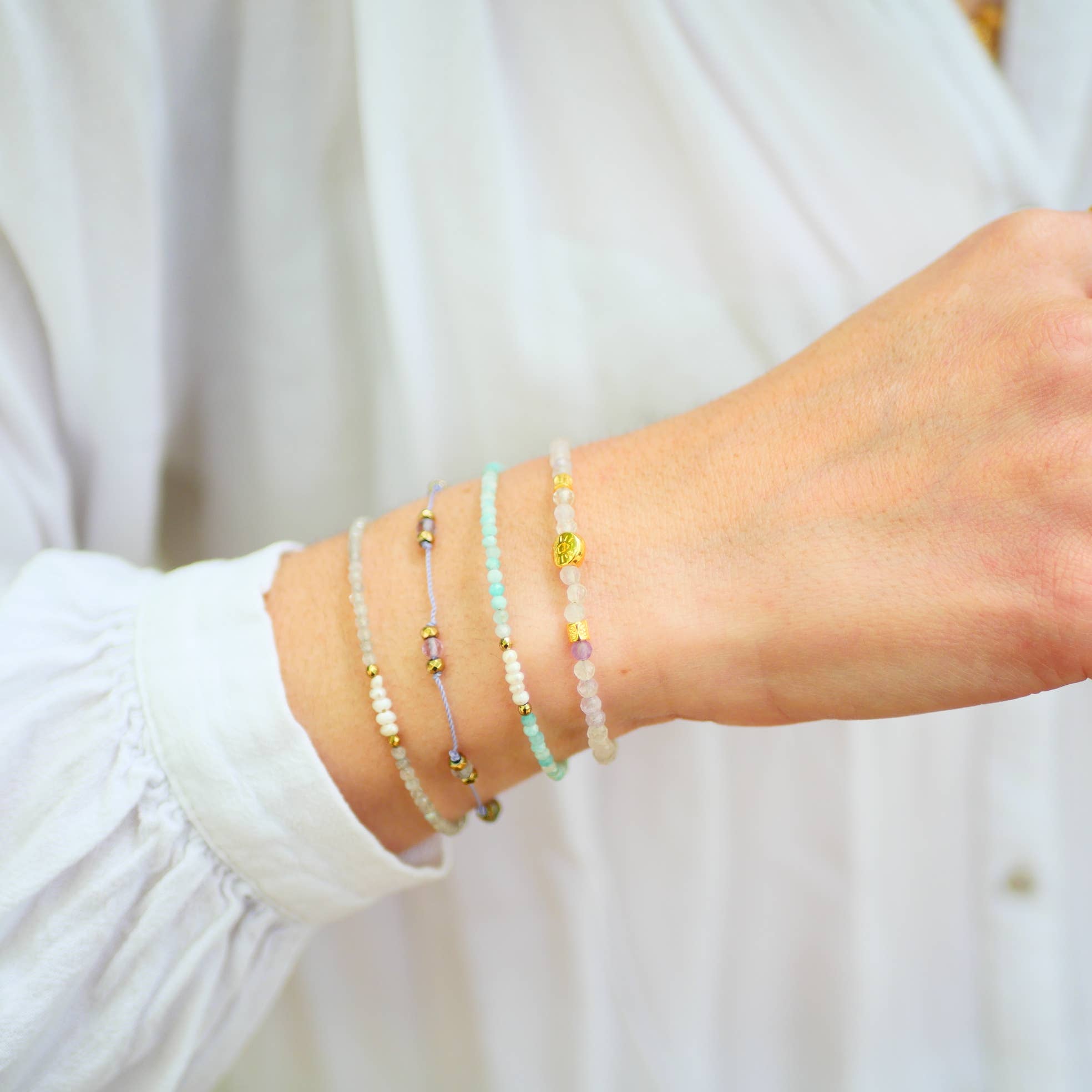 GINANDGER - Wholesale Beaded Bracelet - ANVESHAN FLUORITE CORD BRACELET1