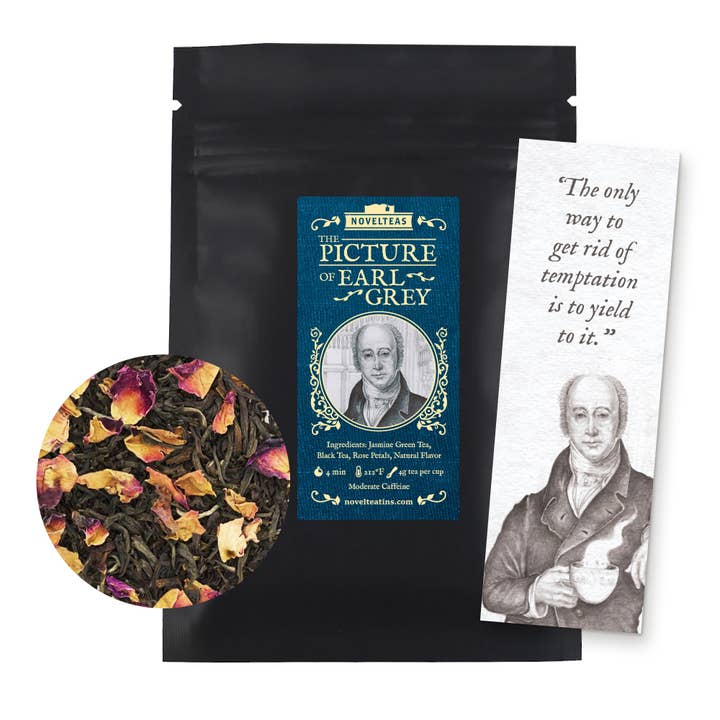 Oscar Wilde Loose Leaf Tea with Bookmark for wholesale by Novelteas LLC