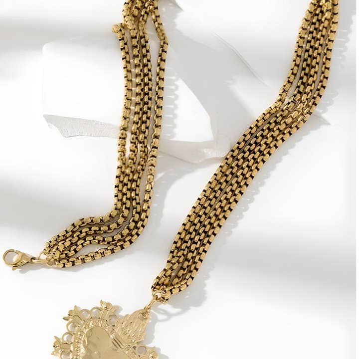 Wild & Free - Wholesale Locket Necklace - Boho Chic Necklace with Sacred Heart Pendant2