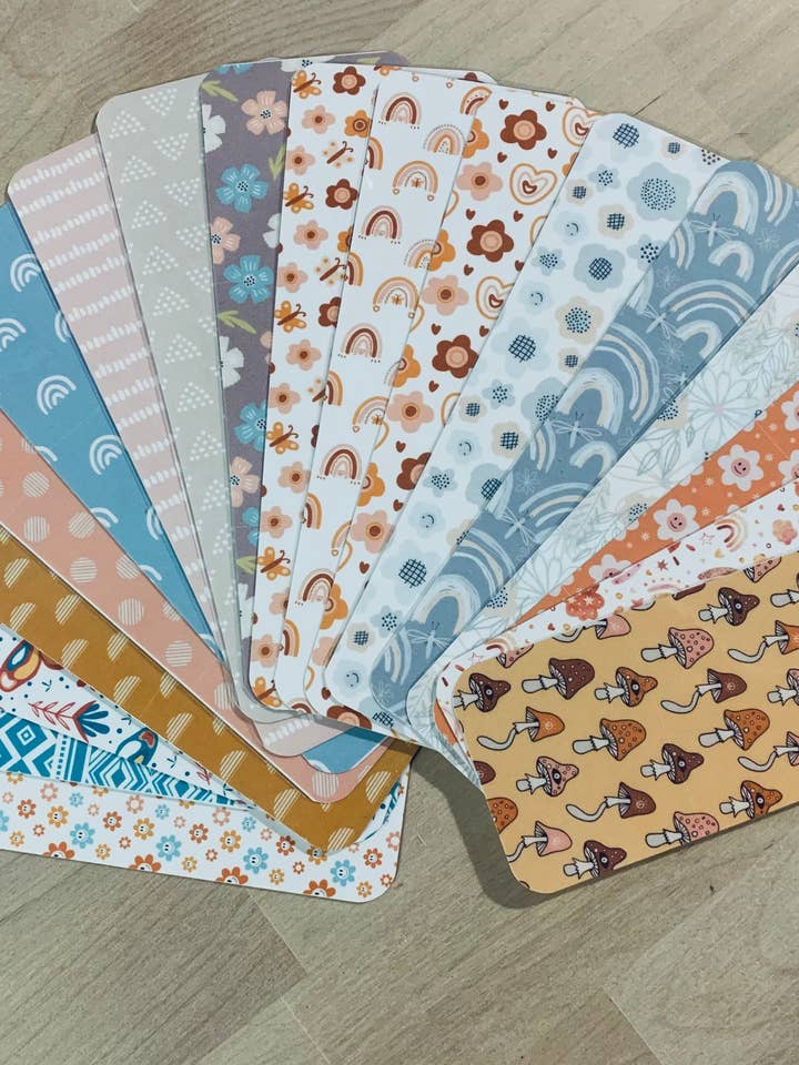 Boho Collection - Boho Lovers Laminated Bookmarks - Set of 3 - 2" x 6" Rounded Corner Bookmarks for wholesale by Ann Gregory Designs