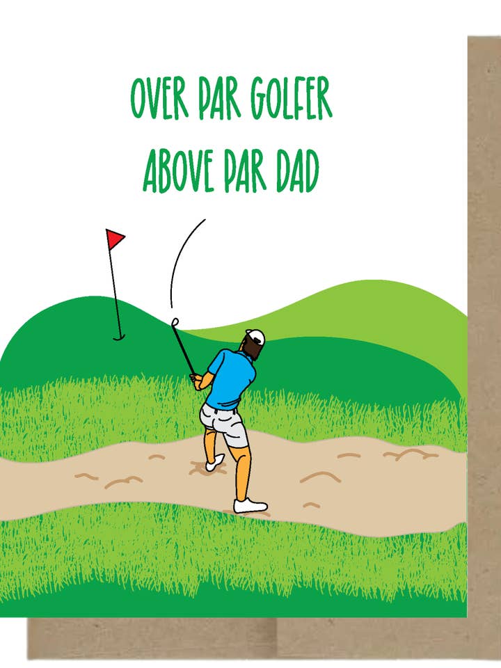 Above Par Dad - greeting card for dads who golf for wholesale by Harmony Art Shop