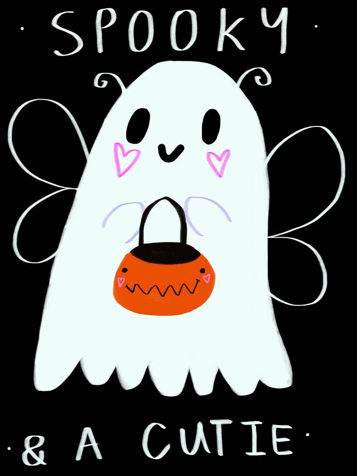 Spooky Cutie Ghost kunsttryk for engroshandel hos BITSIFIND
