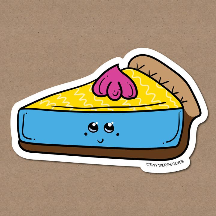 Pansexual Pie Sticker for wholesale by Tiny Werewolves