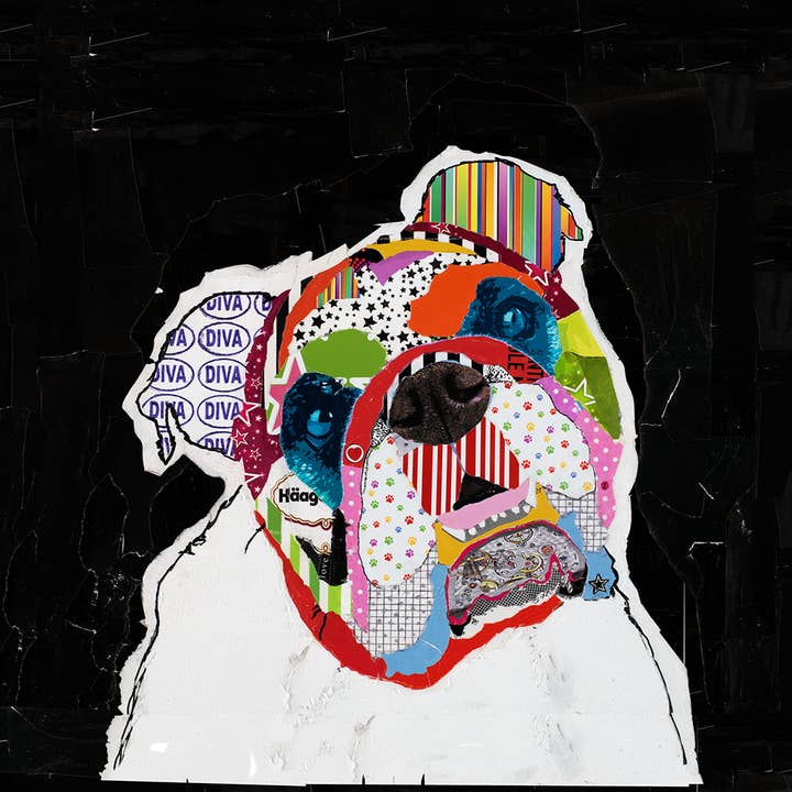 #010907 <br> Engelsk bulldogg <br> Hundkonst canvastryck för wholesale av Michel Keck LLC