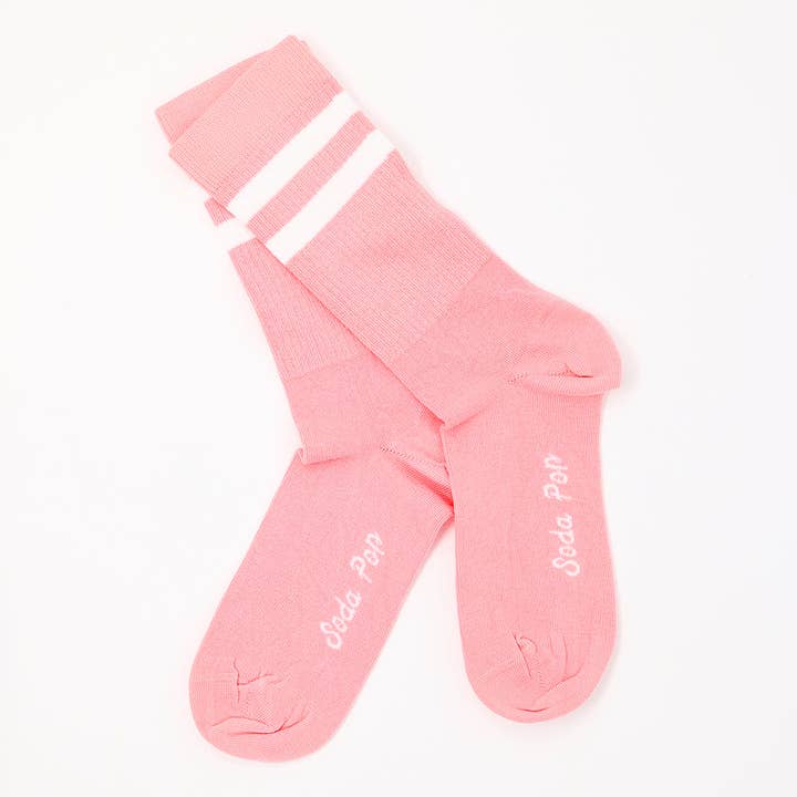 Adults Unisex Coral Pink Vintage Sporty Socks for wholesale by Cribstar