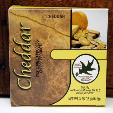 Northwoods Food and Gift Enterprises - Wholesale Cheese - 1018 3.75oz Northwoods Cheese Cheddar Cheese Spread Box 48/C0