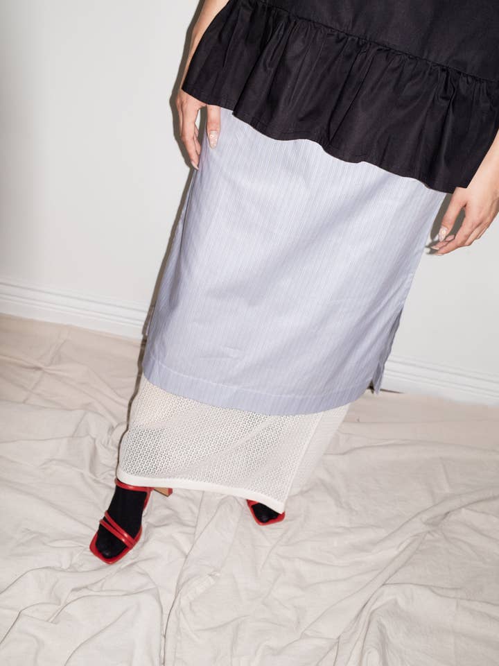 Jupe Cruz en bleu + rayures multicolores pour la vente par et Tigre