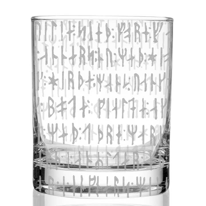 NORDIC VIKING RUNES Whiskey Glass for wholesale by LumEngrave
