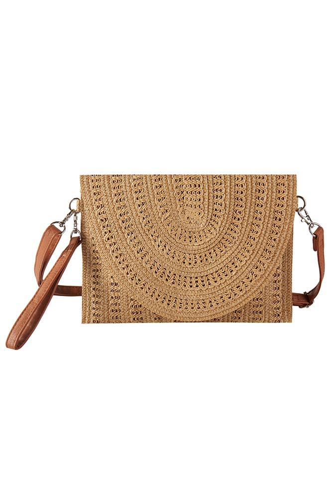 Hana - Wholesale Clutch Bag - Women's - Woven Pattern Straw Clutch & Crossbody Bag1