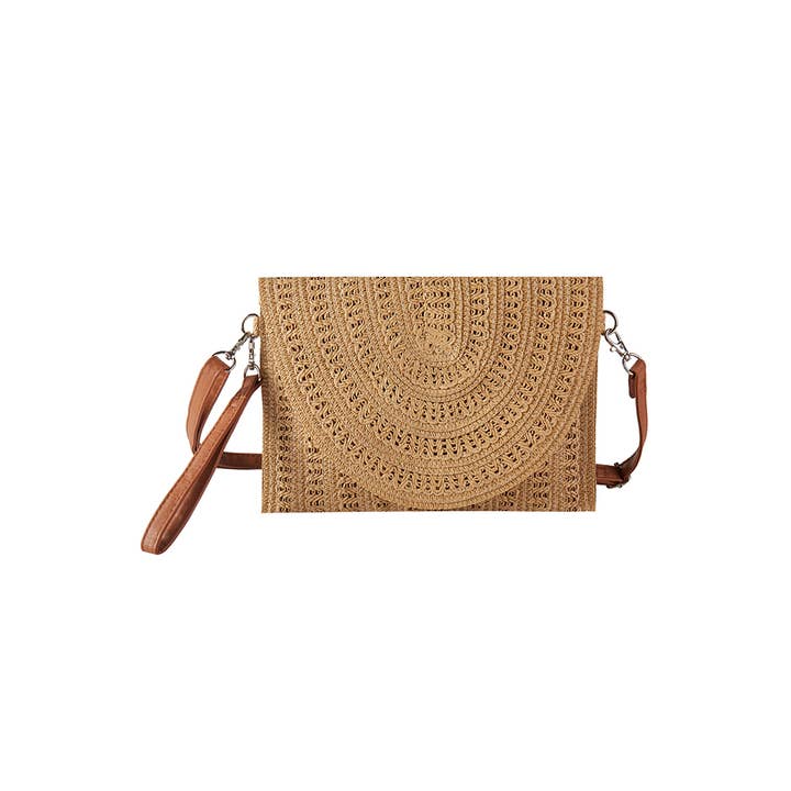 Hana - Wholesale Clutch Bag - Women's - Woven Pattern Straw Clutch & Crossbody Bag1