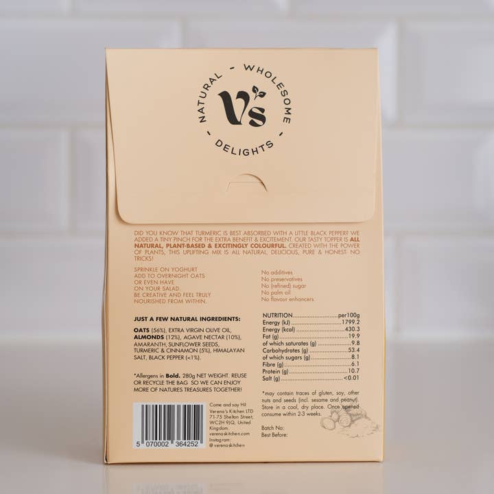 Verenas Kitchen LTD – wholesale Granola – Golden Turmeric Puff - Superfood Topper1