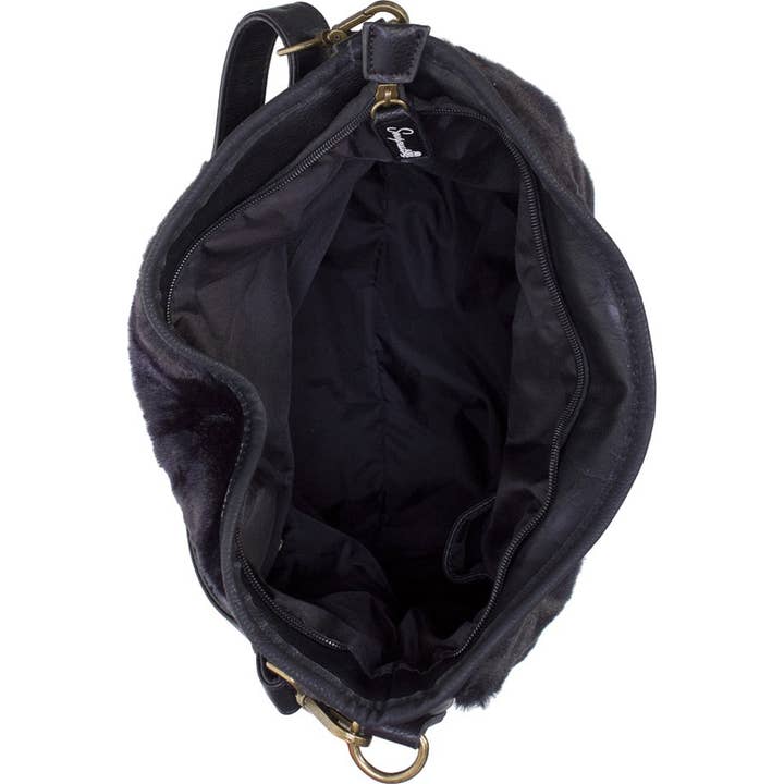 Square Deal Recordings & Supplies – wholesale Shoulder bag – women's – Purse - Sourpuss - Faux Fur Sure Hobo Black Furry N' Awesome2