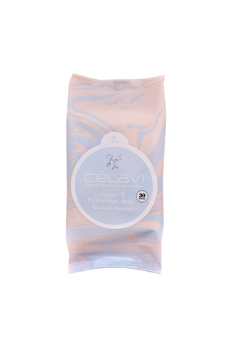 PINEAPPLE Beauty - Wholesale Face & Body Wipes - Celavi MT024 Collagen & Hyaluronic Cleansing Towelettes - 62