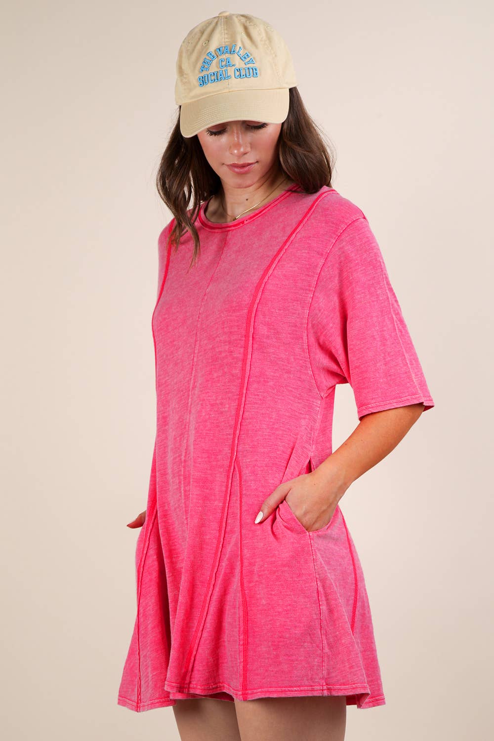 VERY J - Wholesale Romper - Women's - NP70727-Mineral Washed Oversized Knit Comfy Romper2