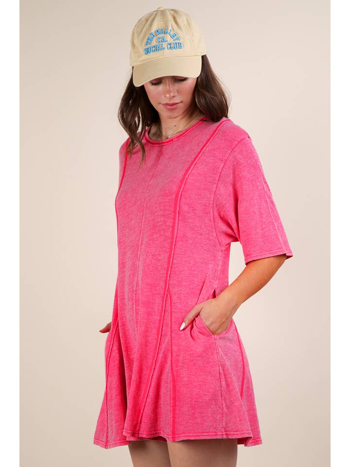 VERY J - Wholesale Romper - Women's - NP70727-Mineral Washed Oversized Knit Comfy Romper2