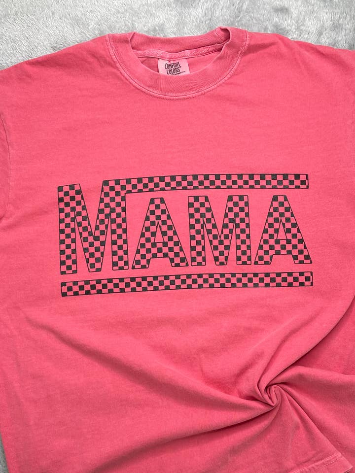 Maglietta con grafica Mama a scacchi per la vendita all'ingrosso da parte di Southern Chic