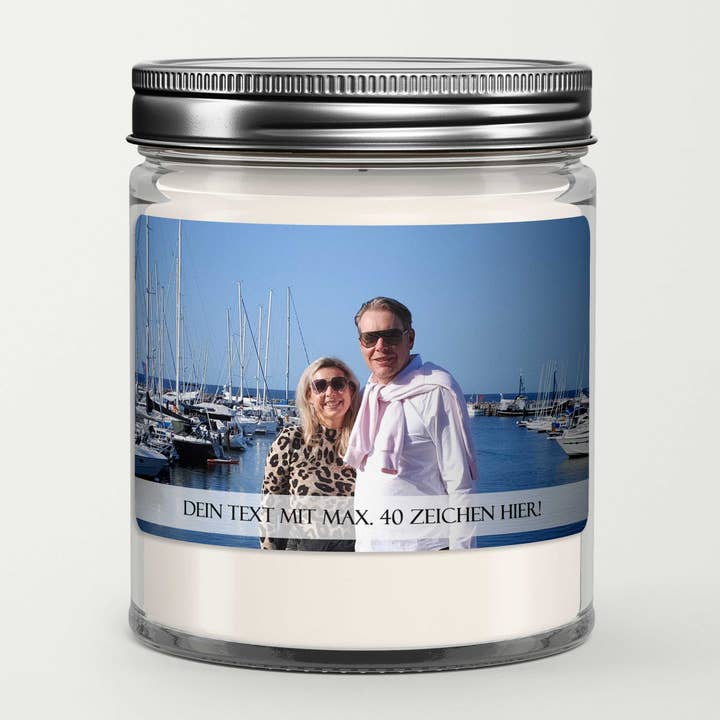 photo, picture, scented candle, with your own design, candle, gift, G for wholesale by So riecht die Welt