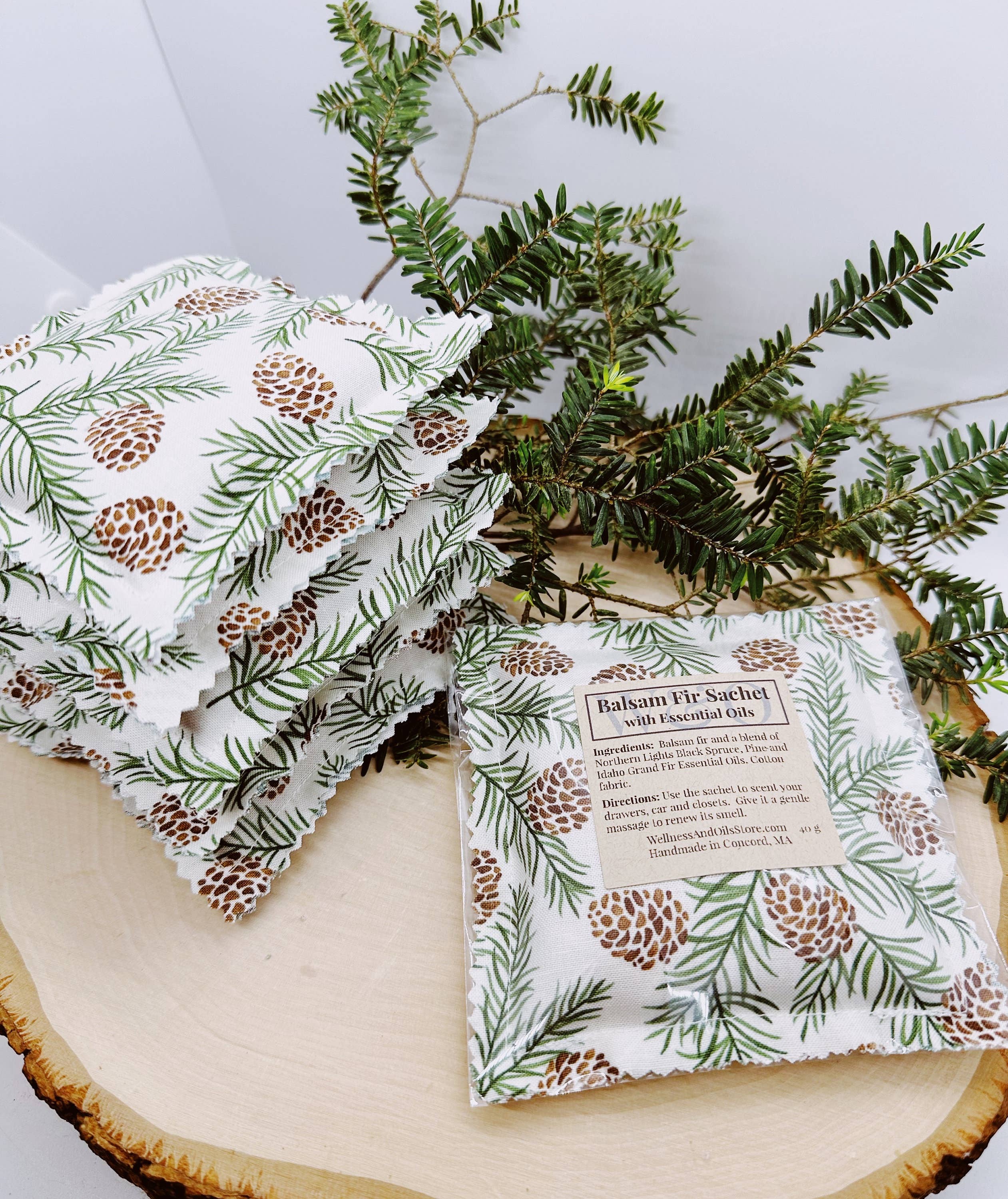 Wellness & Oils - Wholesale Sachet - Balsam Fir Sachet Infused with Essential Oils- Evergreen5