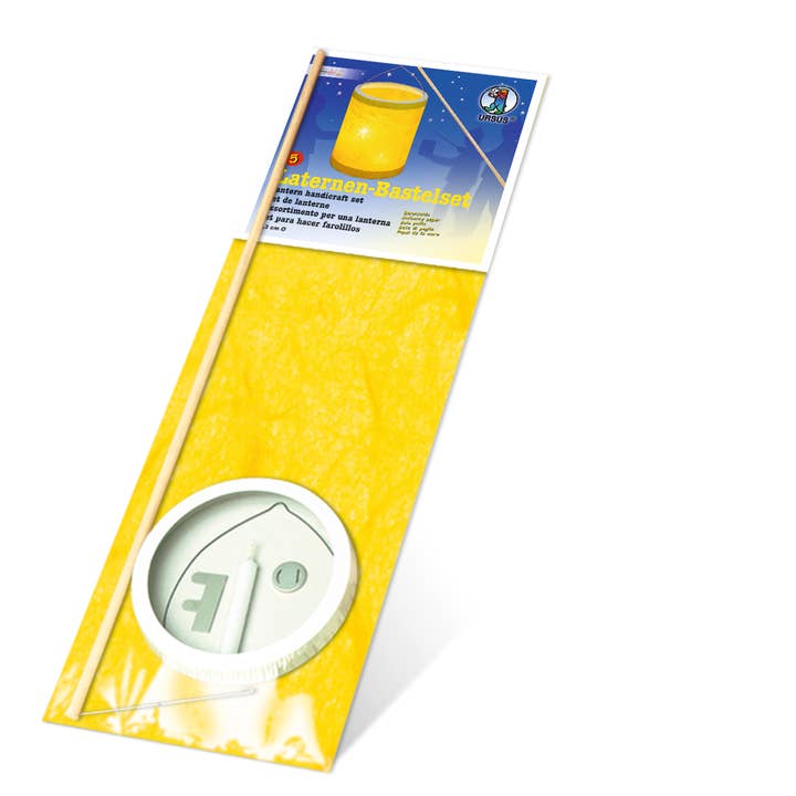 Lantern craft kit 5, yellow for wholesale by URSUS® / Buntpapierfabrik Ludwig Bähr GmbH & Co. KG