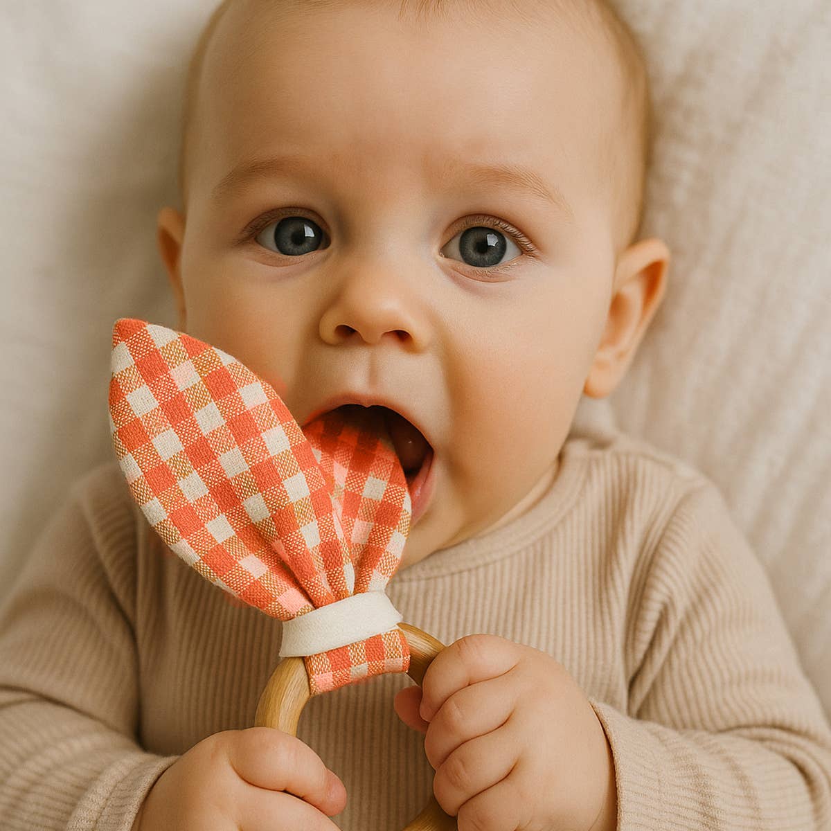 PAPATE - Wholesale Teether (Not Clip-On) - Baby - Organic Cotton Teething Ring - Vichy2