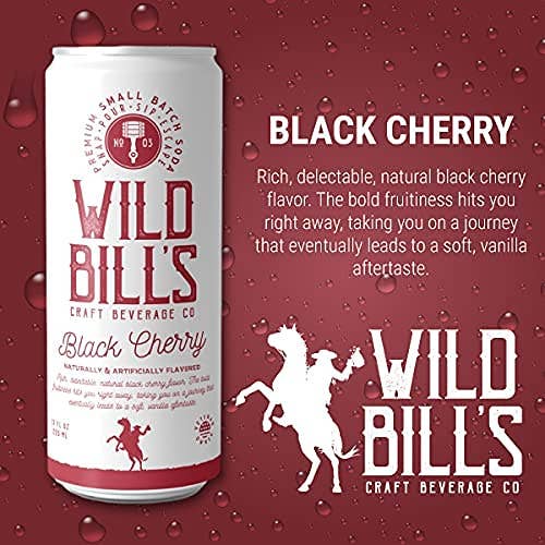 Wild Bill’s Craft Beverage Co. - Wholesale Soda/Carbonated Drink - Black Cherry - Premium Cane Sugar Soda, 12-Pack, Cans5
