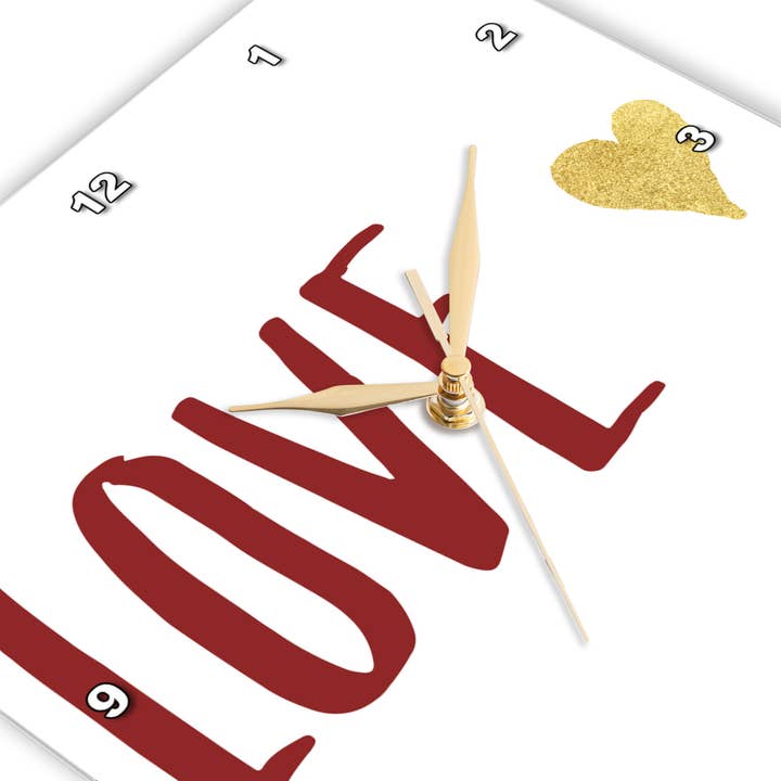 3dRose – wholesale Wall clock – 3dRose, Image of Red Gold Love Glitzy Heart, Wall Clock2