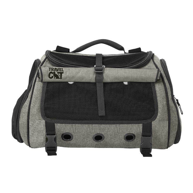 The Transpurrter Ultimate Calming Convertible Cat Carrier in Heather Grey and Teal / Your Cat Backpack