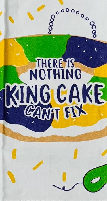 THE PARISH LINE - Wholesale Tea Towel - Kitchen Towel - There is Nothing King Cake Can’t Fix2
