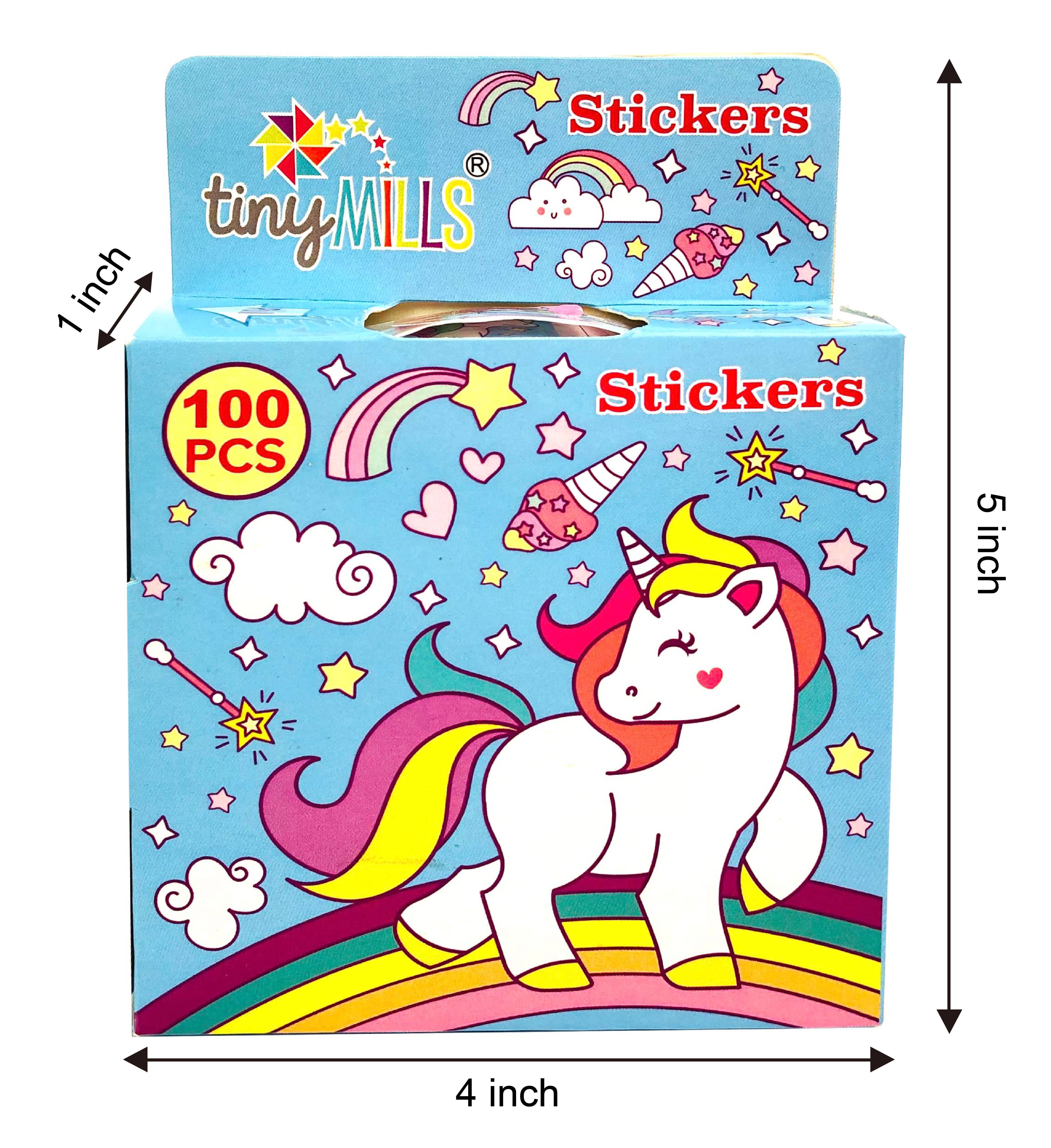 Tiny Mills - Wholesale Sticker - Kids & Baby - Unicorn Stickers 100 Stickers/Dispenser, Pack of 125