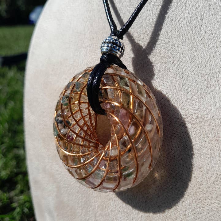 Mundo Orgon - Wholesale Spiritual Stone/Crystal - Rodin Coil Torus with Tourmaline - 50mm - Vortex Wave Generator9