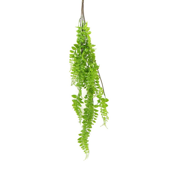 Artificial Light Green Hanging Button Fern Plant 31" UV Resistant for wholesale by Designer Plants